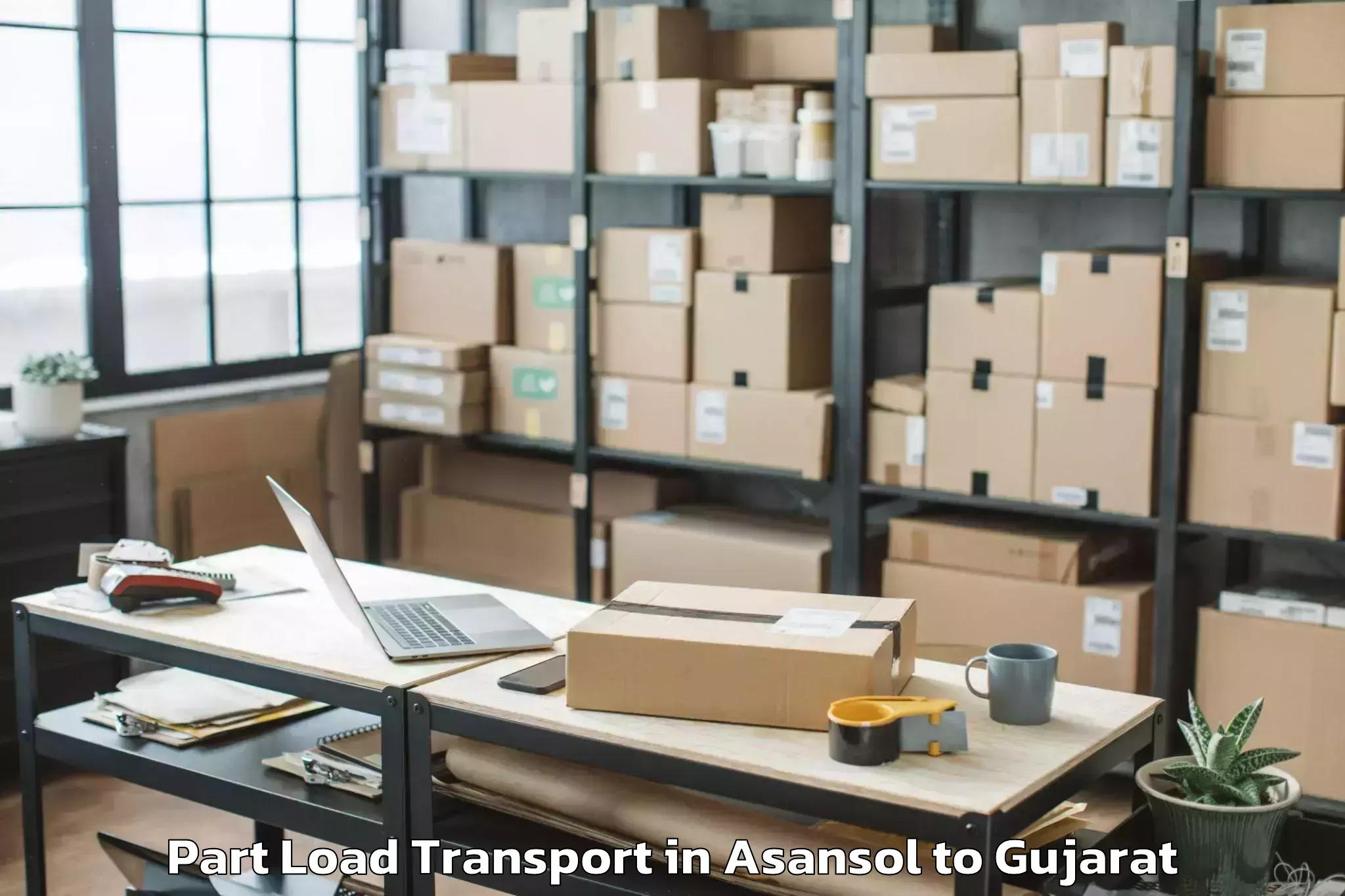 Book Asansol to Marwadi University Rajkot Part Load Transport